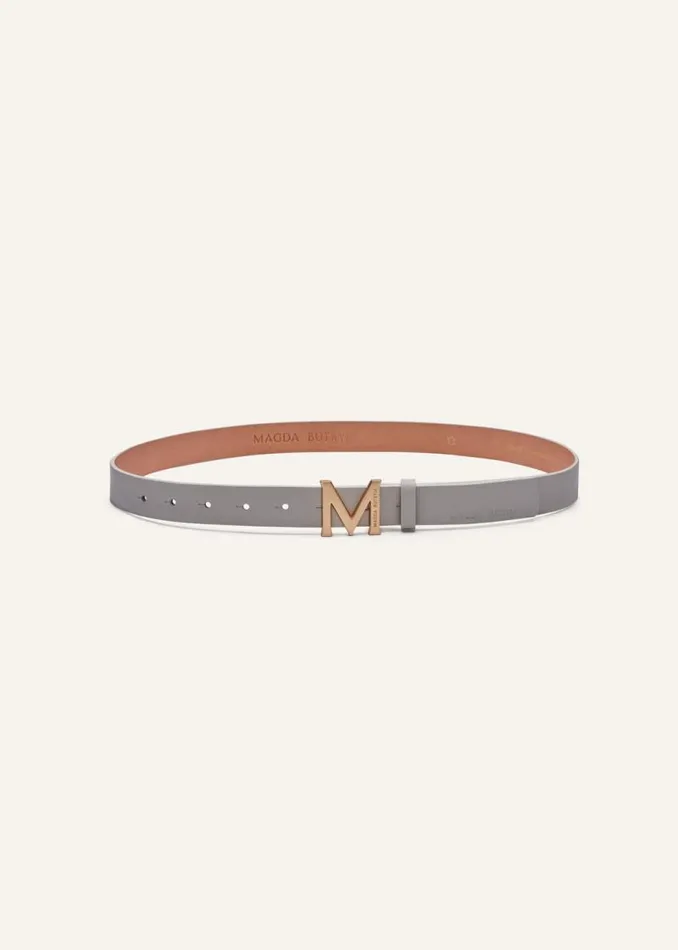 Shop Magda Butrym Accessories M Logo Belt In Cream Leather Shop Magda Butrym Accessories M Logo Belt In Cream Leather