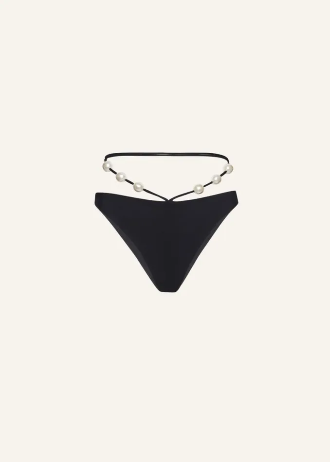 Shop Magda Butrym Beachwear High Waist Pearl Swim Bottom In Black