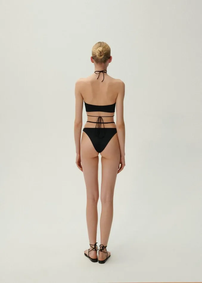 Shop Magda Butrym Beachwear High Waist Pearl Swim Bottom In Black Shop Magda Butrym Beachwear High Waist Pearl Swim Bottom In Black