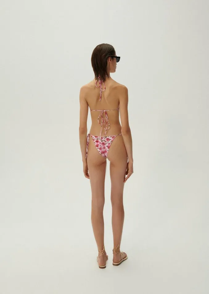Shop Magda Butrym Beachwear Highwaist String Tie Swim Bottom In Pink Print Shop Magda Butrym Beachwear Highwaist String Tie Swim Bottom In Pink Print