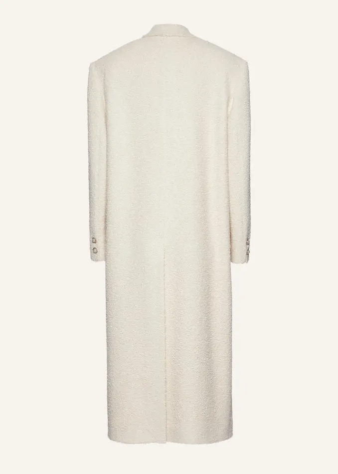 Shop Magda Butrym Coats And Jackets Single Breasted Long Coat In Beige Boucl Shop Magda Butrym Coats And Jackets Single Breasted Long Coat In Beige Boucl