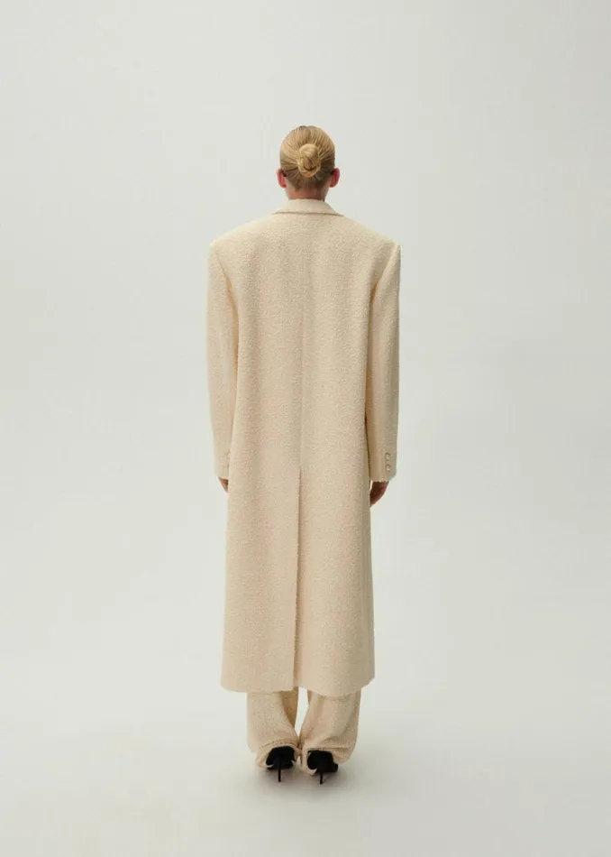 Shop Magda Butrym Coats And Jackets Single Breasted Long Coat In Beige Boucl Shop Magda Butrym Coats And Jackets Single Breasted Long Coat In Beige Boucl