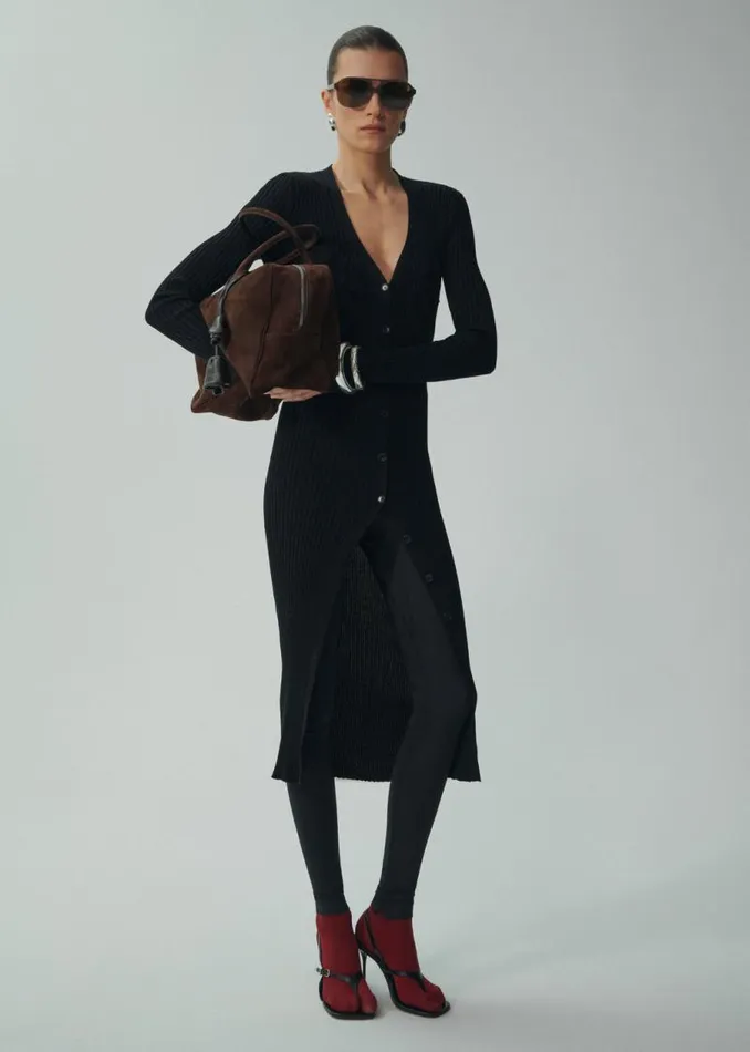Shop Magda Butrym Dresses Crochet Bra Cardigan Dress In Black Shop Magda Butrym Dresses Crochet Bra Cardigan Dress In Black