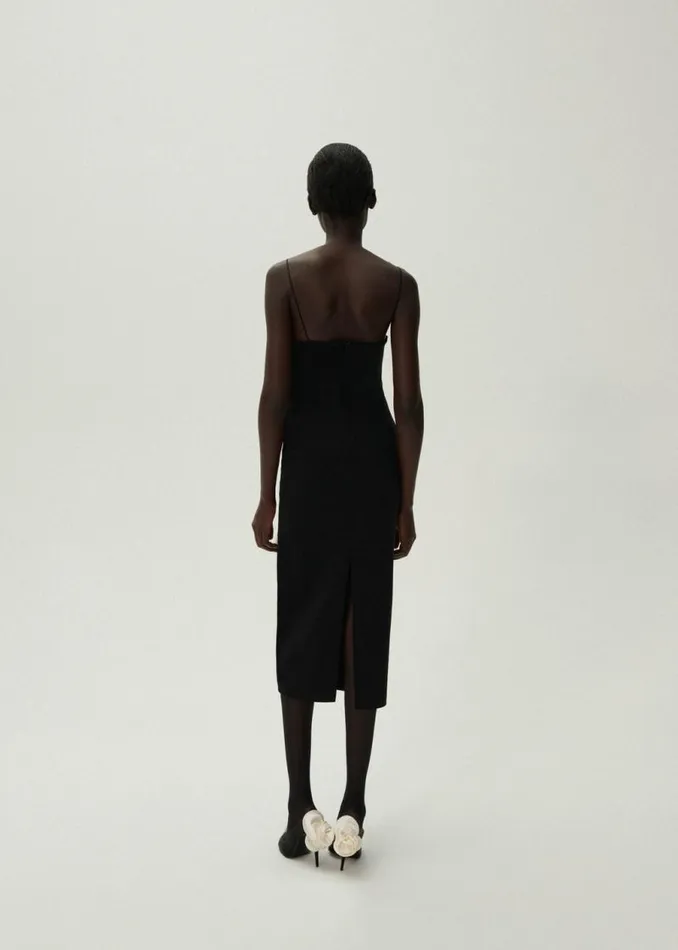 Shop Magda Butrym Dresses Muslin Straps Tube Dress In Black Shop Magda Butrym Dresses Muslin Straps Tube Dress In Black