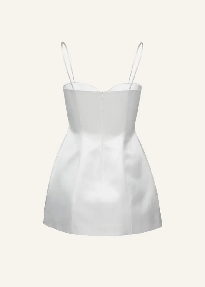 Shop Magda Butrym Dresses Sweetheart Silk Mini Dress In Cream