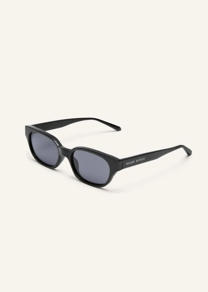 Shop Magda Butrym Eyewear Slim Rectangular Sunglasses In Black Shop Magda Butrym Eyewear Slim Rectangular Sunglasses In Black