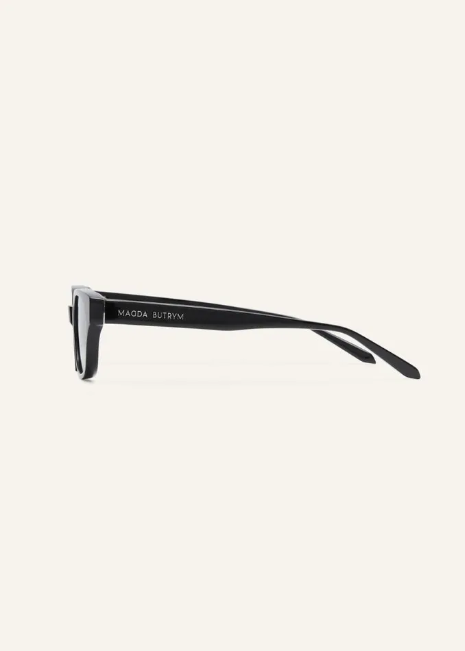 Shop Magda Butrym Eyewear Slim Rectangular Sunglasses In Black Shop Magda Butrym Eyewear Slim Rectangular Sunglasses In Black