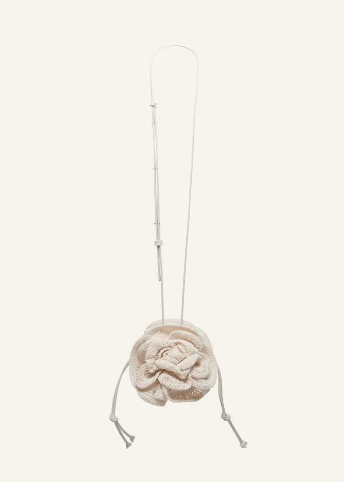 Shop Magda Butrym Handbags Magda Bag Pearl Strap In Cream Crochet Shop Magda Butrym Handbags Magda Bag Pearl Strap In Cream Crochet