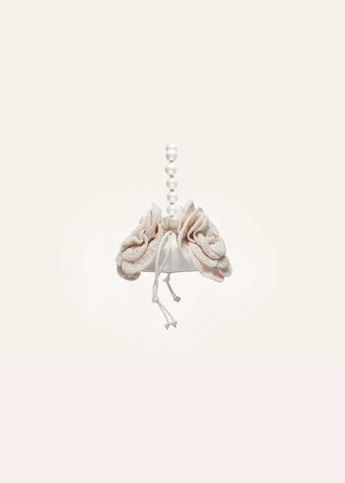 Shop Magda Butrym Handbags Magda Bag Pearl Strap In Cream Crochet Shop Magda Butrym Handbags Magda Bag Pearl Strap In Cream Crochet