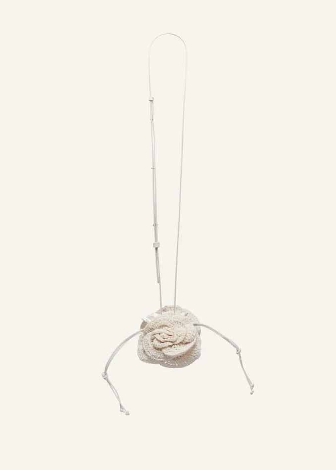 Shop Magda Butrym Handbags Small Magda Bag Beads Strap In Cream Crochet Shop Magda Butrym Handbags Small Magda Bag Beads Strap In Cream Crochet