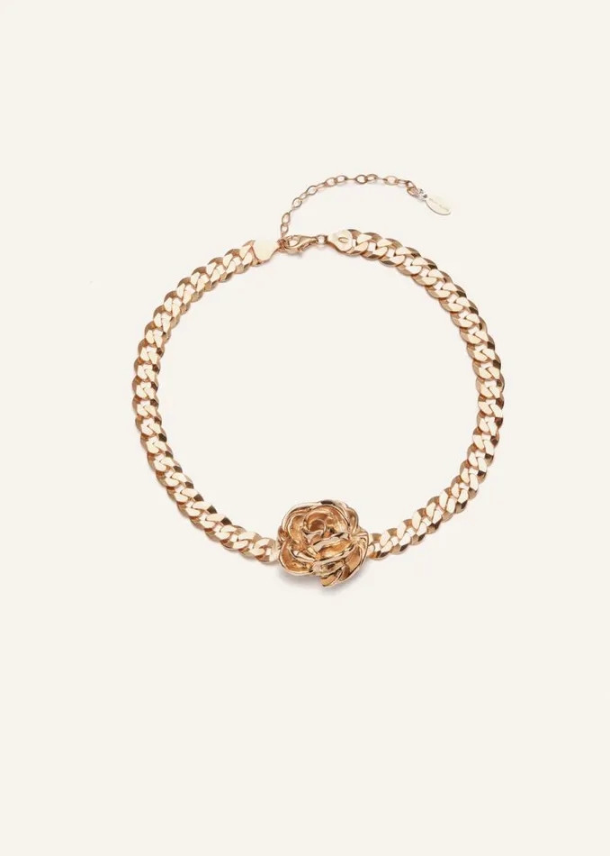 Shop Magda Butrym Jewelry Goldplated Rose Chain Necklace