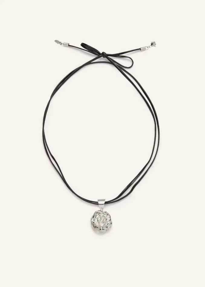 Shop Magda Butrym Jewelry Rose Leather Necklace