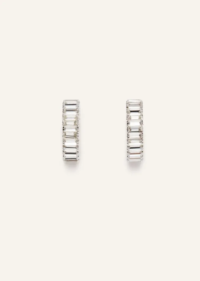 Shop Magda Butrym Jewelry Silver Baguette Halfhoop Earrings