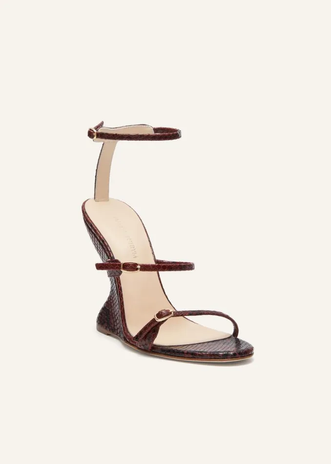 Shop Magda Butrym Shoes Inverted Wedge Sandals In Brown Shop Magda Butrym Shoes Inverted Wedge Sandals In Brown