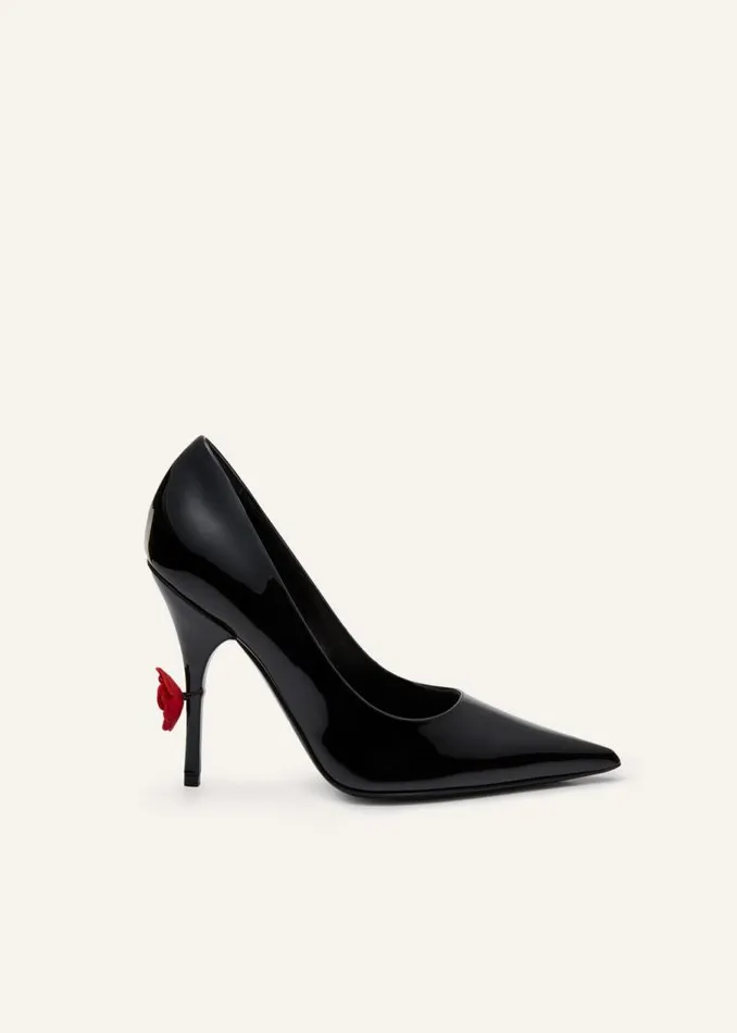 Shop Magda Butrym Shoes Rose Detail Pumps In Black