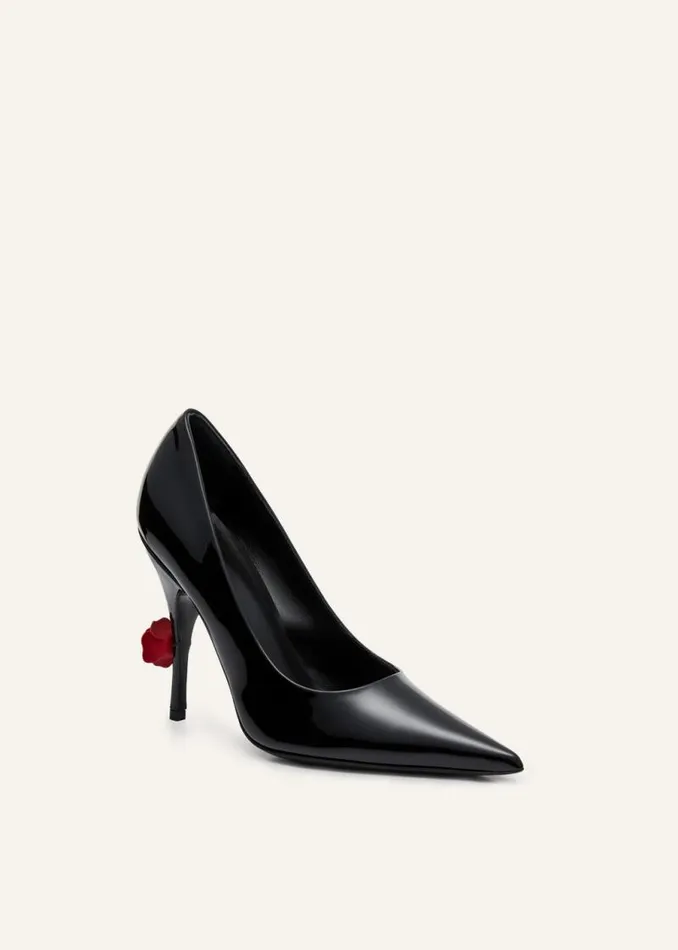 Shop Magda Butrym Shoes Rose Detail Pumps In Black Shop Magda Butrym Shoes Rose Detail Pumps In Black