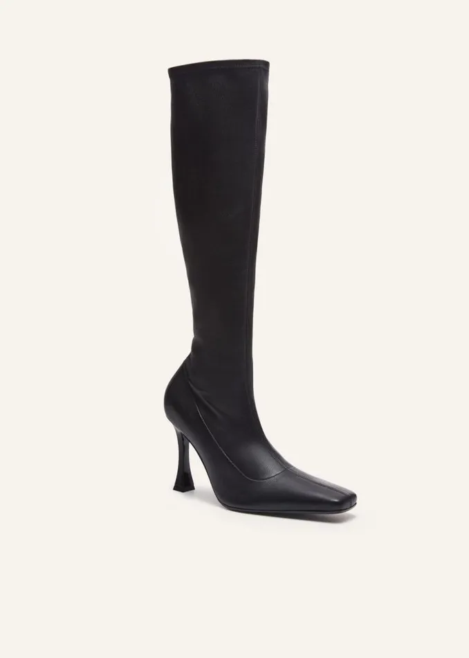 Shop Magda Butrym Shoes Tall Leather Sock Boots In Black Leather Shop Magda Butrym Shoes Tall Leather Sock Boots In Black Leather