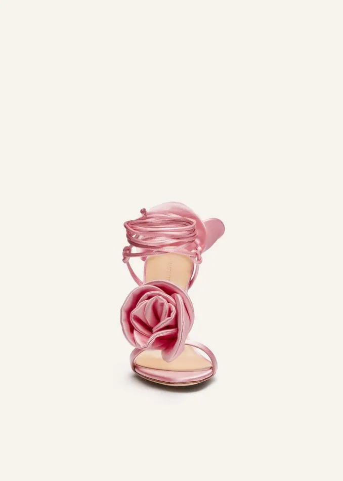 Shop Magda Butrym Shoes Wrap Around Double Flower Sandals In Pink Shop Magda Butrym Shoes Wrap Around Double Flower Sandals In Pink