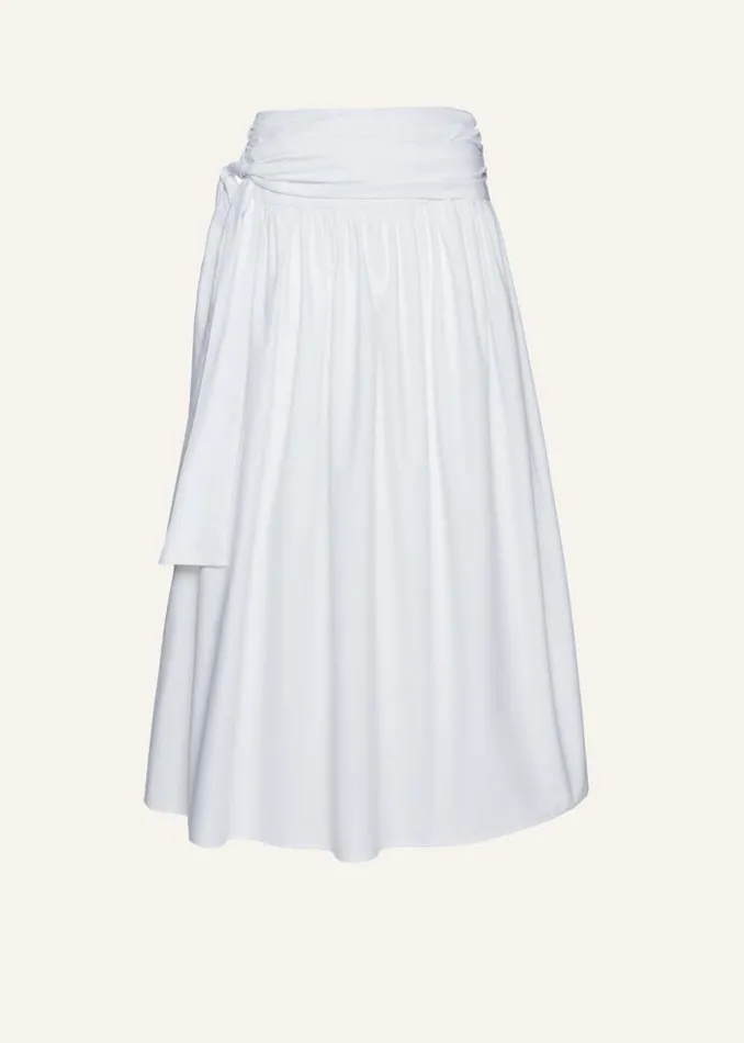 Shop Magda Butrym Skirts Cotton Tie Skirt In White