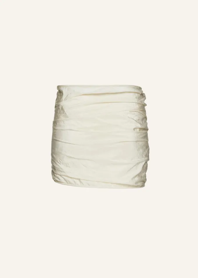 Shop Magda Butrym Skirts Crinkle Taffeta Rose Mini Skirt In Cream Shop Magda Butrym Skirts Crinkle Taffeta Rose Mini Skirt In Cream