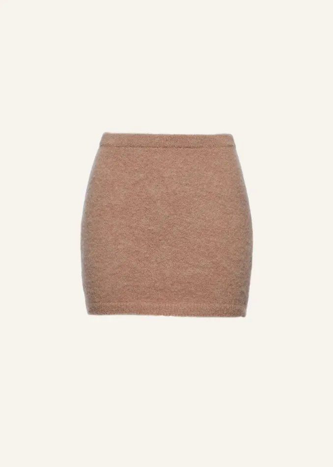 Shop Magda Butrym Skirts Mohair Mini Skirt In Caramel