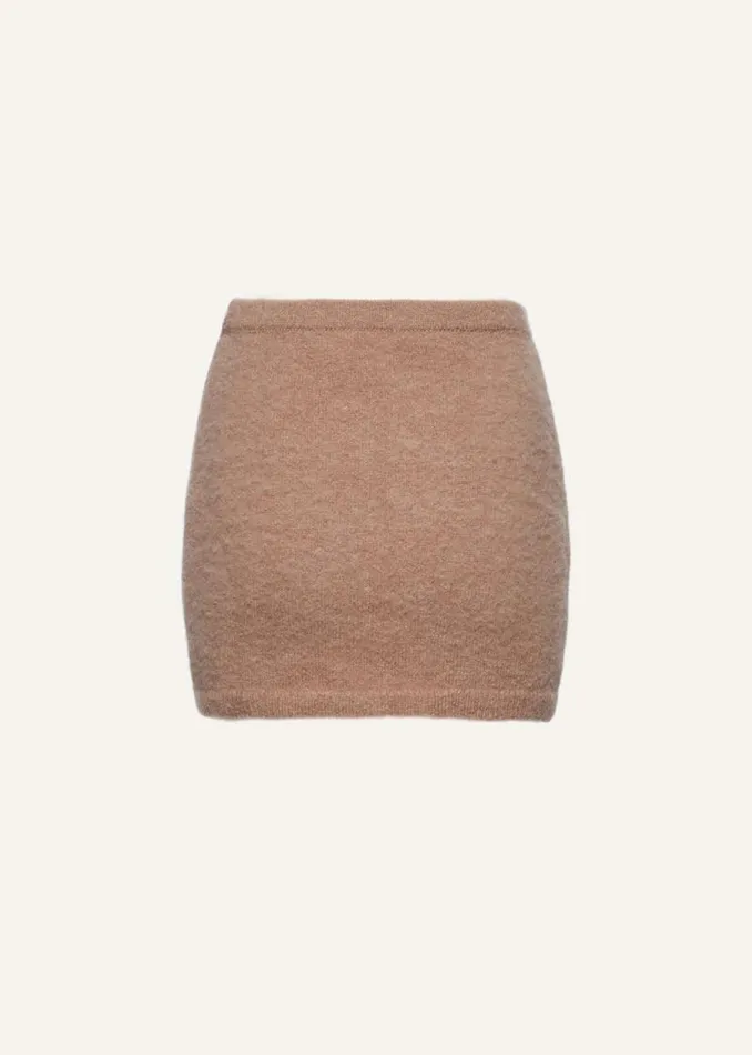 Shop Magda Butrym Skirts Mohair Mini Skirt In Caramel Shop Magda Butrym Skirts Mohair Mini Skirt In Caramel