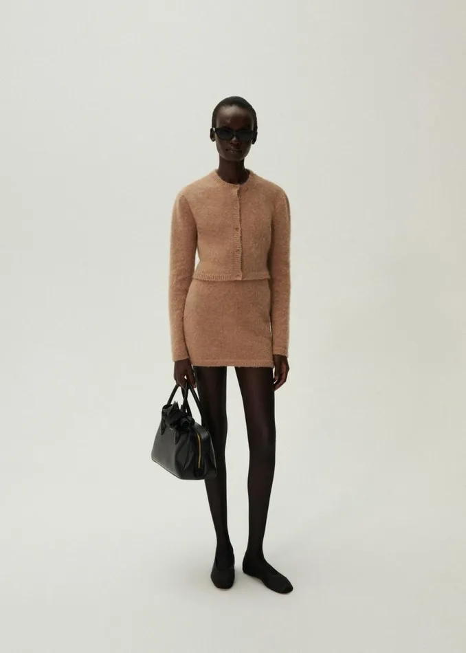 Shop Magda Butrym Skirts Mohair Mini Skirt In Caramel Shop Magda Butrym Skirts Mohair Mini Skirt In Caramel