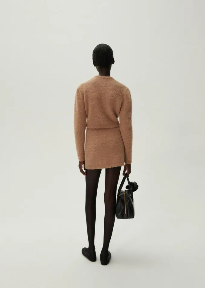Shop Magda Butrym Skirts Mohair Mini Skirt In Caramel Shop Magda Butrym Skirts Mohair Mini Skirt In Caramel