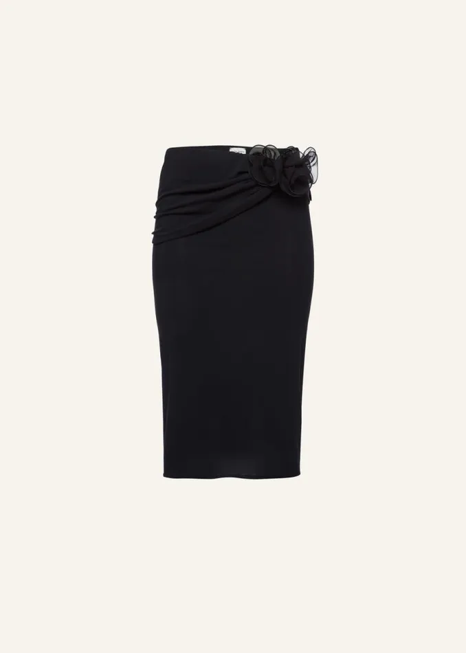 Shop Magda Butrym Skirts Waist Wrap Midi Skirt In Black