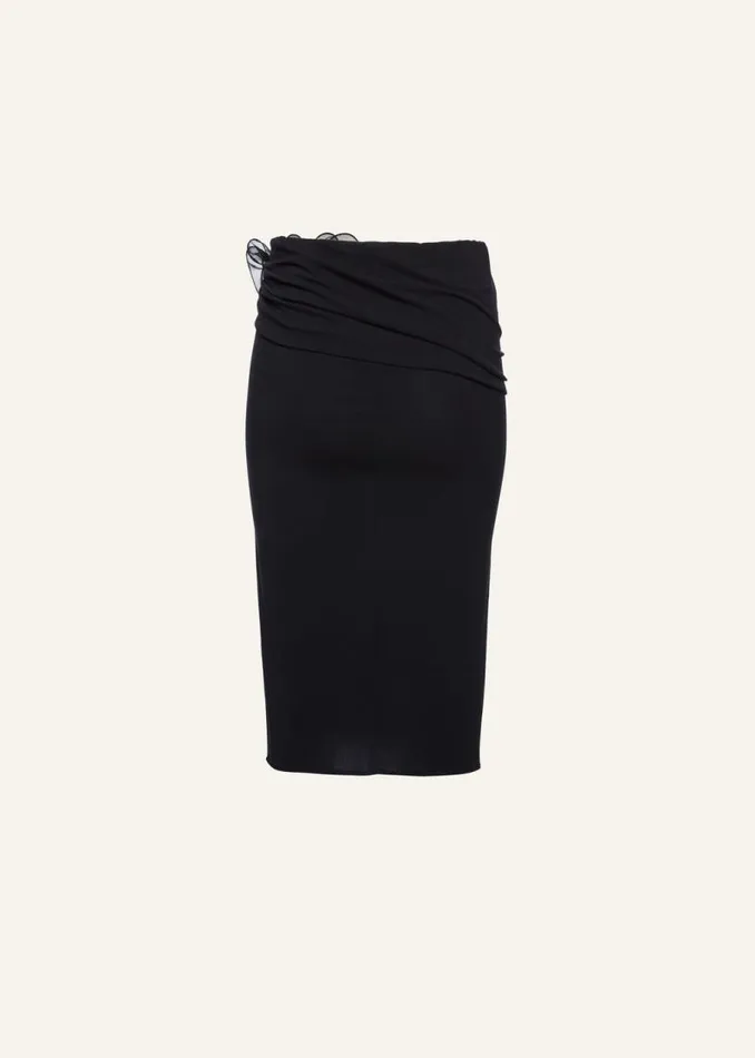 Shop Magda Butrym Skirts Waist Wrap Midi Skirt In Black Shop Magda Butrym Skirts Waist Wrap Midi Skirt In Black