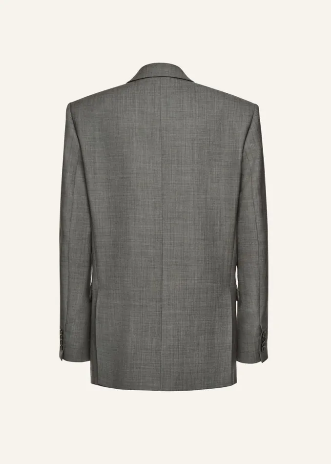Shop Magda Butrym Tailoring And Suits Boxy Oversized Blazer In Grey Shop Magda Butrym Tailoring And Suits Boxy Oversized Blazer In Grey