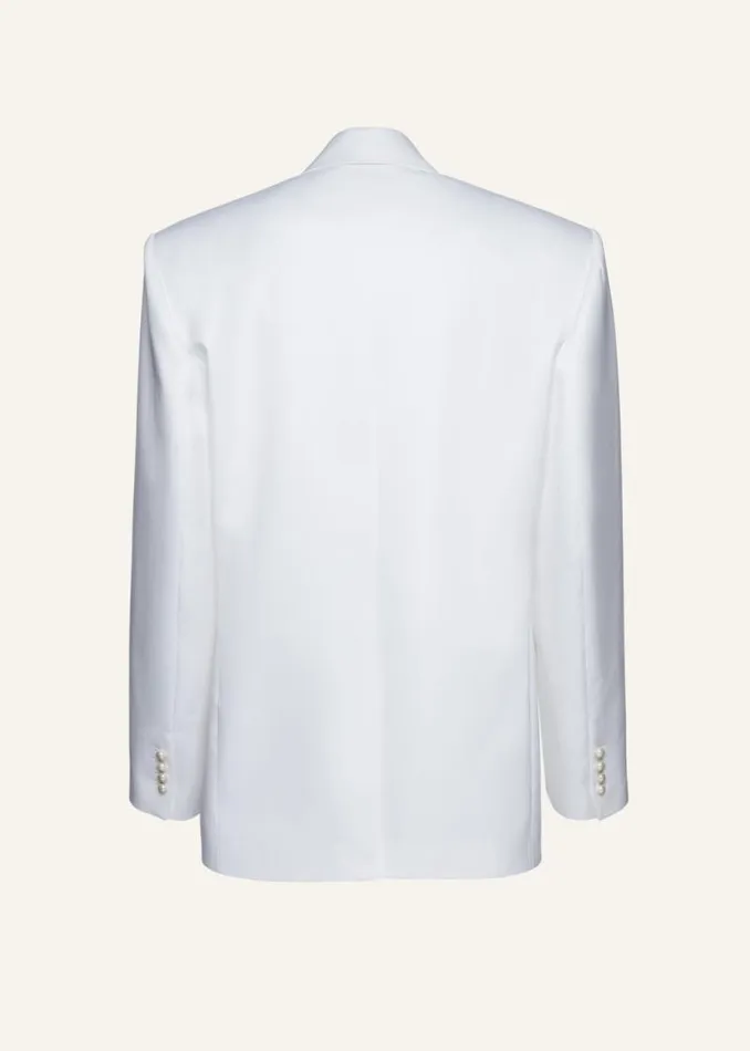 Shop Magda Butrym Tailoring And Suits Classic Oversized Cotton Blazer In White Shop Magda Butrym Tailoring And Suits Classic Oversized Cotton Blazer In White
