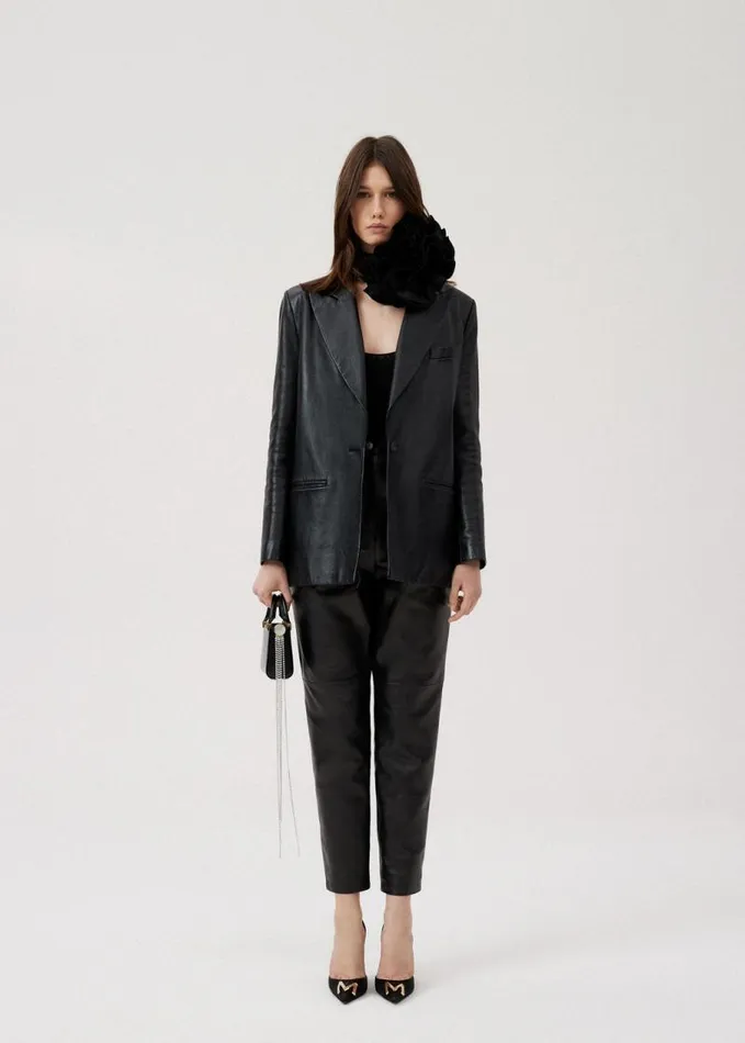 Shop Magda Butrym Tailoring And Suits Leather Pants In Black Shop Magda Butrym Tailoring And Suits Leather Pants In Black