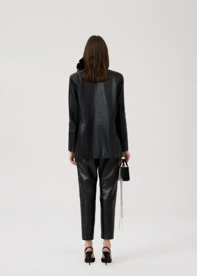 Shop Magda Butrym Tailoring And Suits Leather Pants In Black Shop Magda Butrym Tailoring And Suits Leather Pants In Black