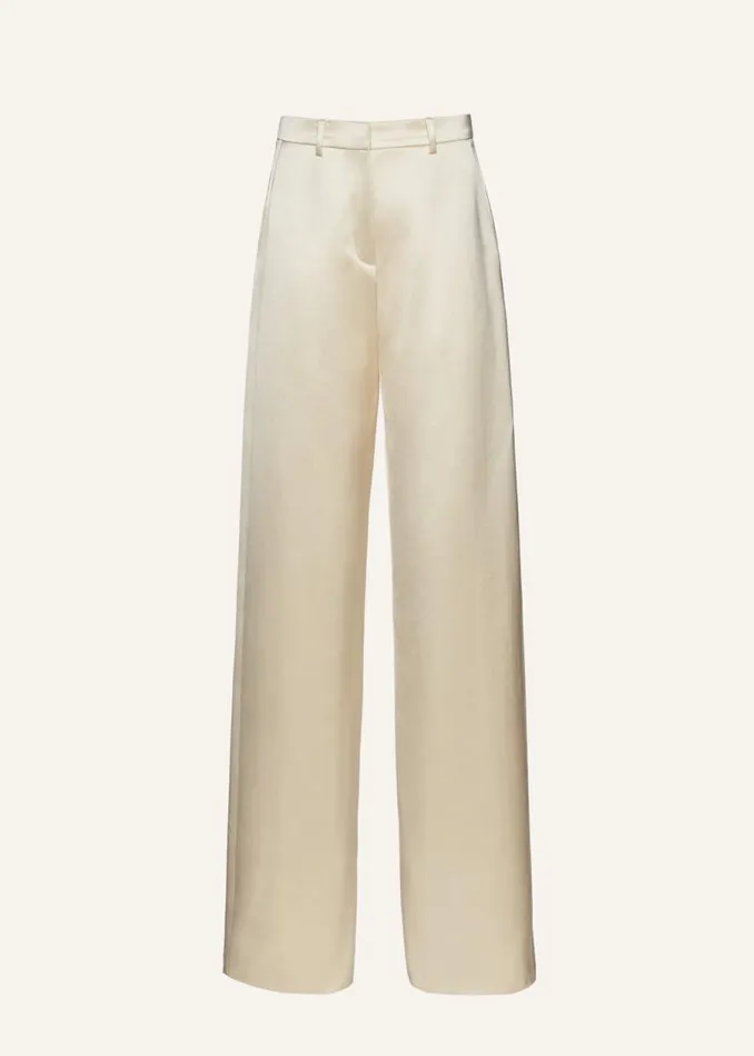 Shop Magda Butrym Tailoring And Suits Wideleg Cottonblend Trousers In Yellow