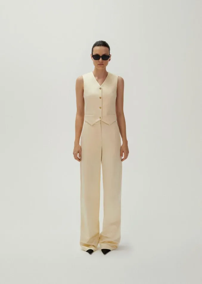 Shop Magda Butrym Tailoring And Suits Wideleg Cottonblend Trousers In Yellow Shop Magda Butrym Tailoring And Suits Wideleg Cottonblend Trousers In Yellow