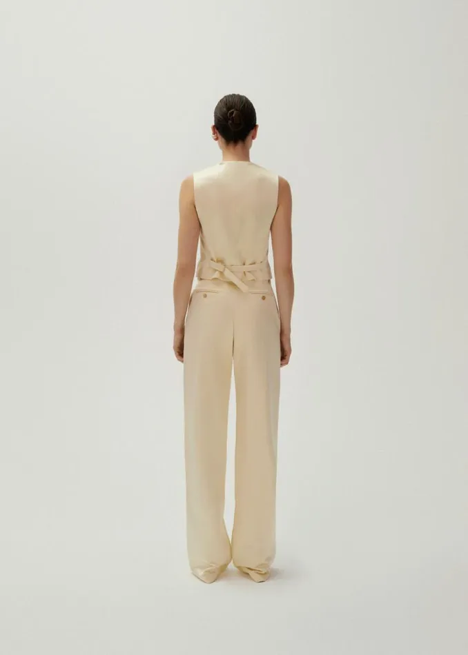 Shop Magda Butrym Tailoring And Suits Wideleg Cottonblend Trousers In Yellow Shop Magda Butrym Tailoring And Suits Wideleg Cottonblend Trousers In Yellow
