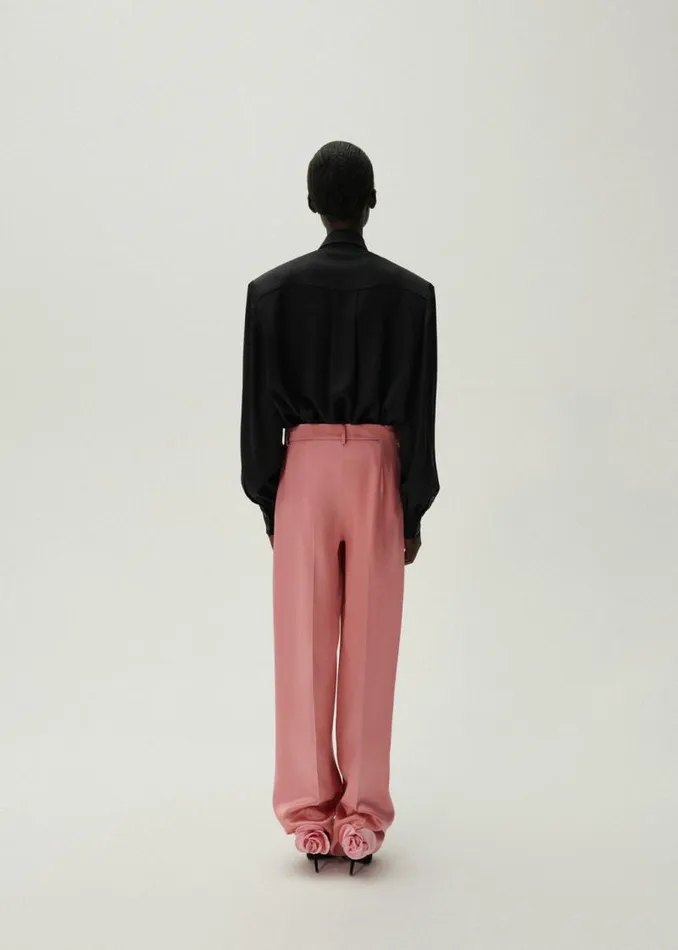 Shop Magda Butrym Tops Classic Silk Shirt In Black Shop Magda Butrym Tops Classic Silk Shirt In Black