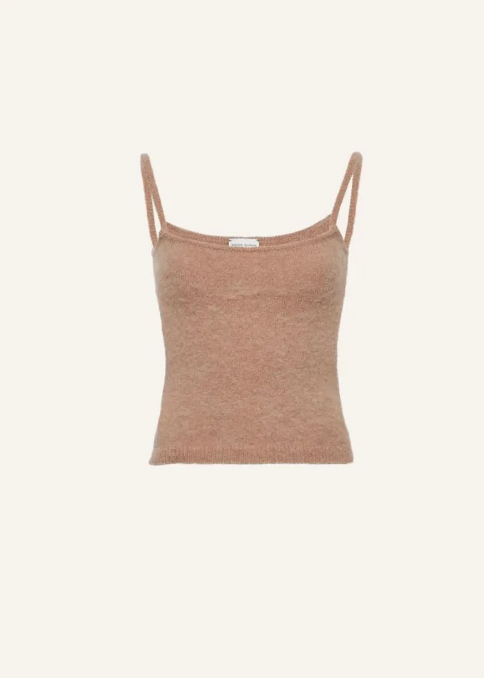 Shop Magda Butrym Tops Mohair Tank Top In Caramel