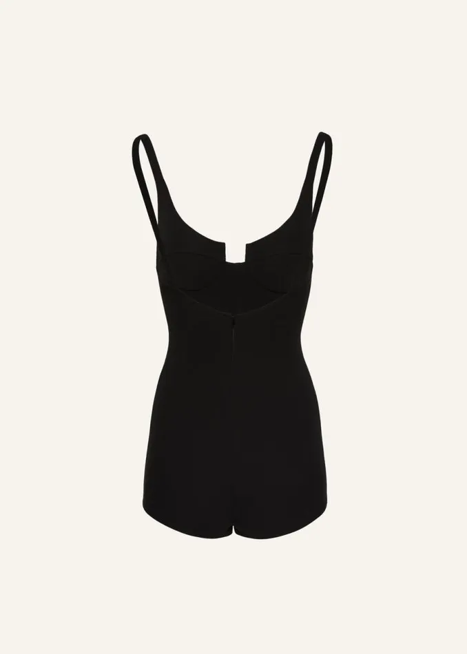 Shop Magda Butrym Tops Scoop Neck Romper In Black Shop Magda Butrym Tops Scoop Neck Romper In Black
