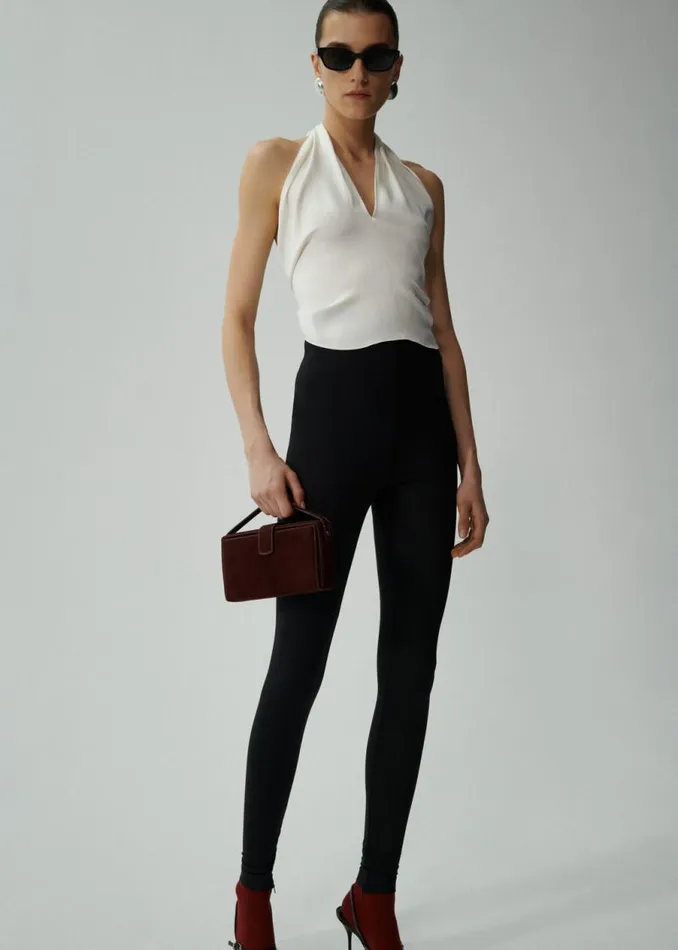 Shop Magda Butrym Tops Silk Halter Top In Cream Shop Magda Butrym Tops Silk Halter Top In Cream