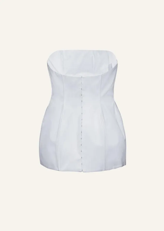Shop Magda Butrym Tops Strapless Hourglass Corset In White Shop Magda Butrym Tops Strapless Hourglass Corset In White