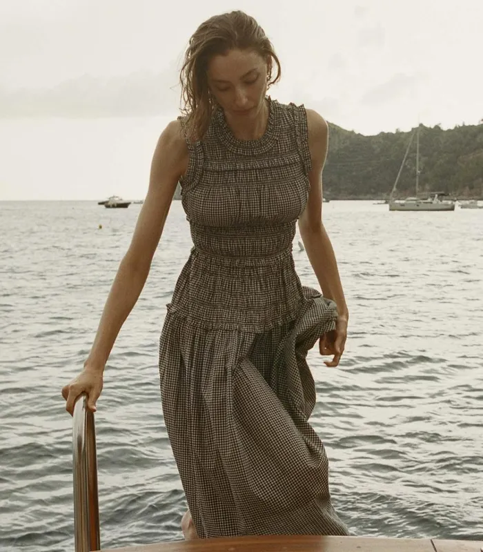 Shop MALLORY DRESS La Maddalena Gingham DEN Dresses