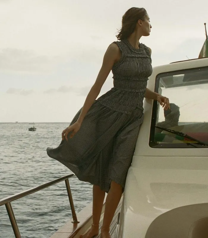 Shop MALLORY DRESS La Maddalena Gingham DEN Dresses