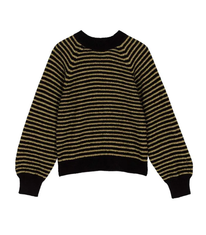 Shop MARSENA SWEATER Black And Gold DEN Knitwear