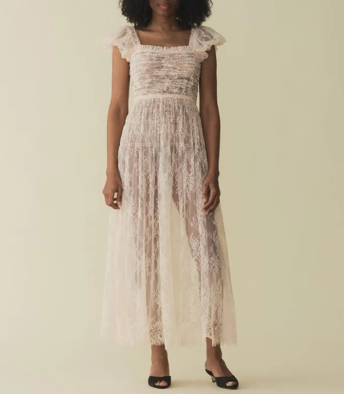 Shop PAMELINA DRESS Petunia Pink Lace DEN Dresses