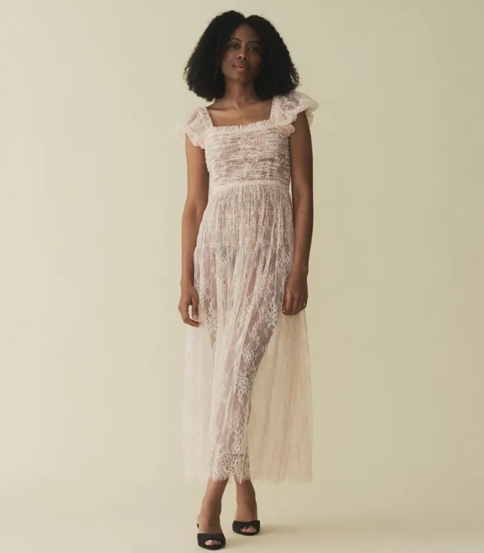 Shop PAMELINA DRESS Petunia Pink Lace DEN Dresses