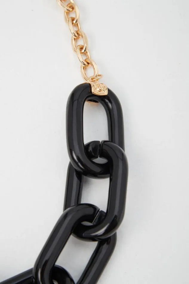 SHOP Trina Turk JEWELRY KJL GOLD BLACK RESIN 8 LINK NECKLACE
