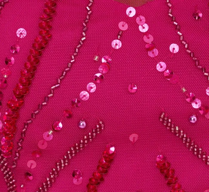 Short Dresses Womens Adrianna Papell Sequin Beaded Cape Dress With Illusion Neckline In Hot Orchid