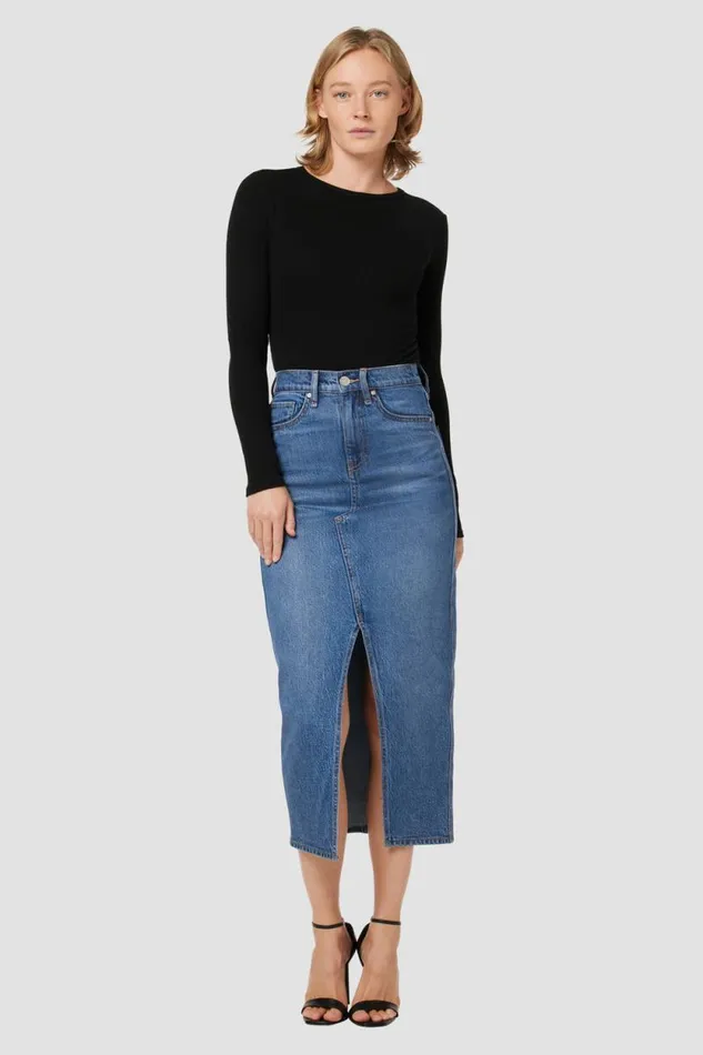 Skirts Women Hudson Jeans Reconstructed Skirt Coated Indigo Skirts Women Hudson Jeans Reconstructed Skirt Coated Indigo